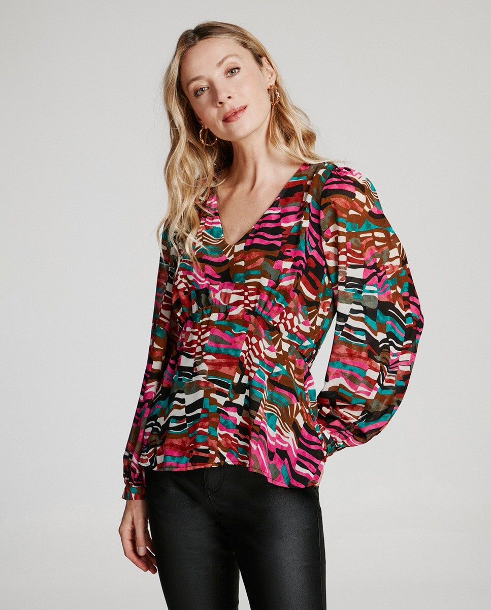 

Женская блузка с длинным рукавом и принтом Vero Moda, мультиколор