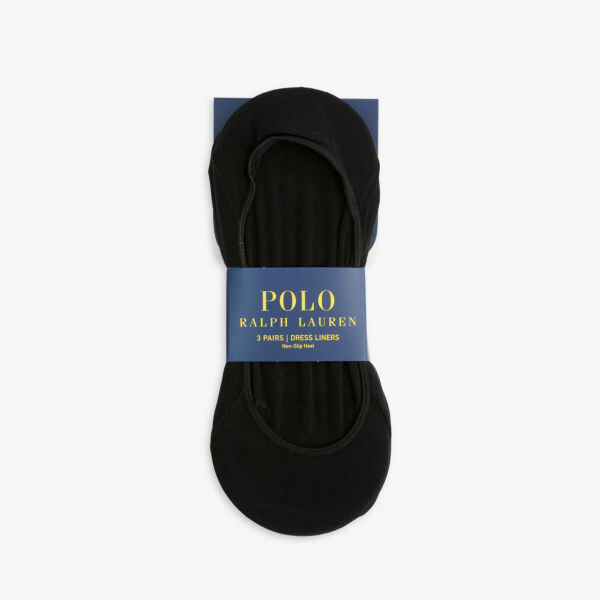 

Набор из трех носков из эластичного хлопка с вышитым логотипом Polo Ralph Lauren, черный