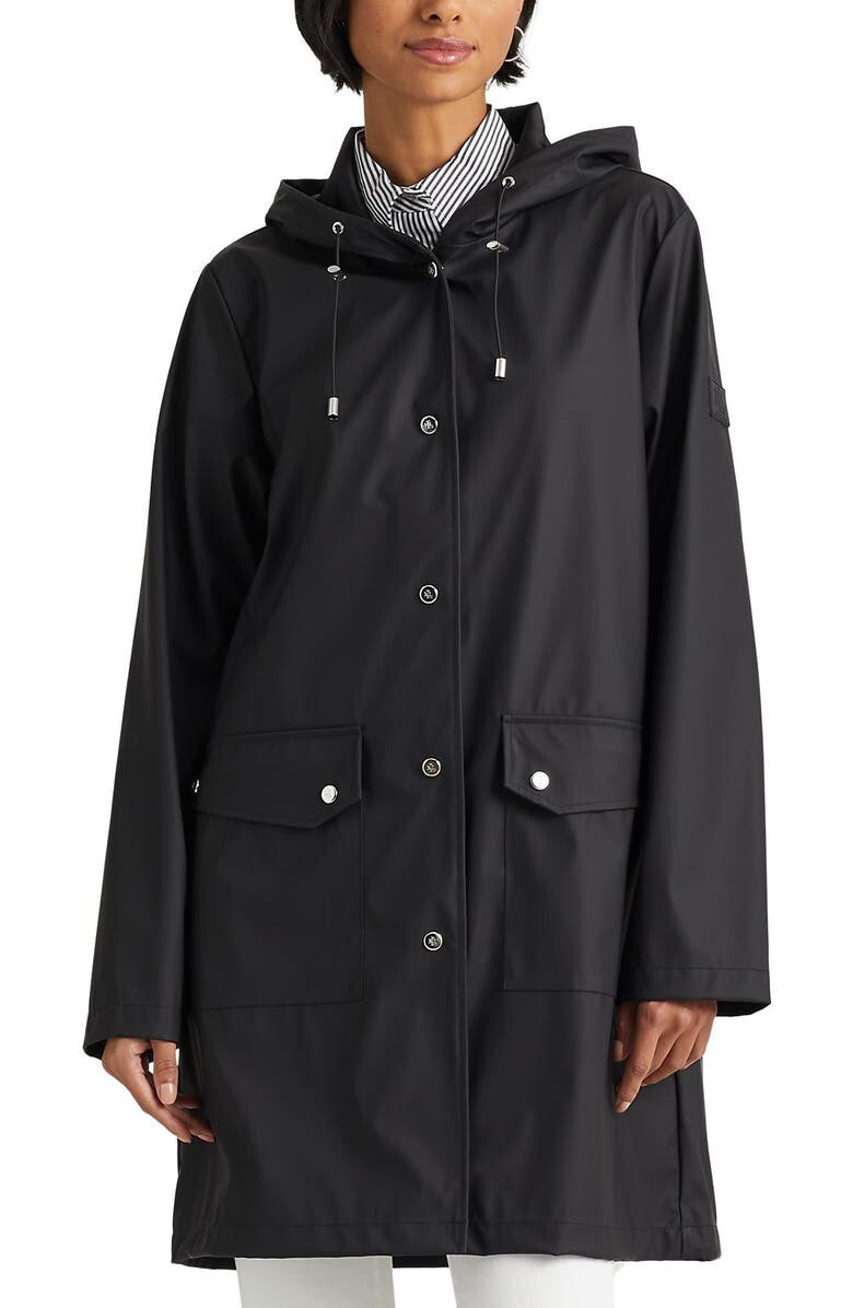 

Длинный дождевик с капюшоном LAUREN RALPH LAUREN, черный
