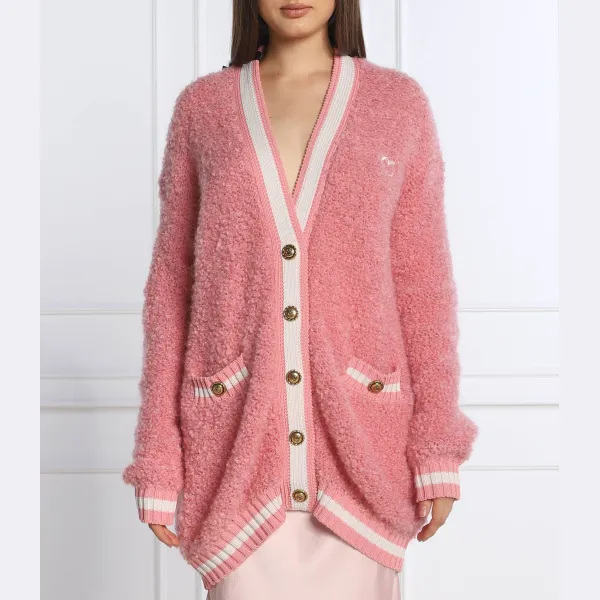 

Кардиган оверсайз из кубинской шерсти Pinko, розовый