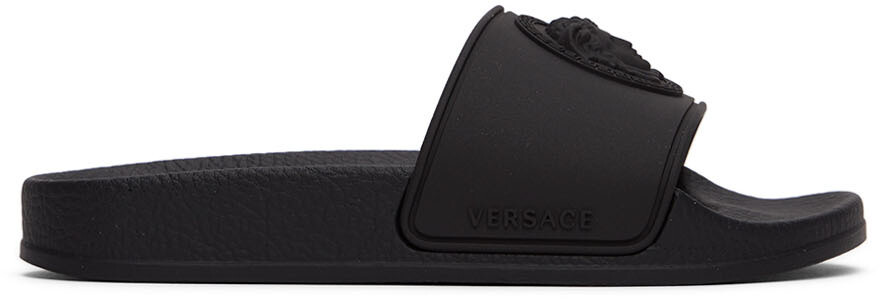 

Versace Kids Черные шлепанцы для бассейна Medusa