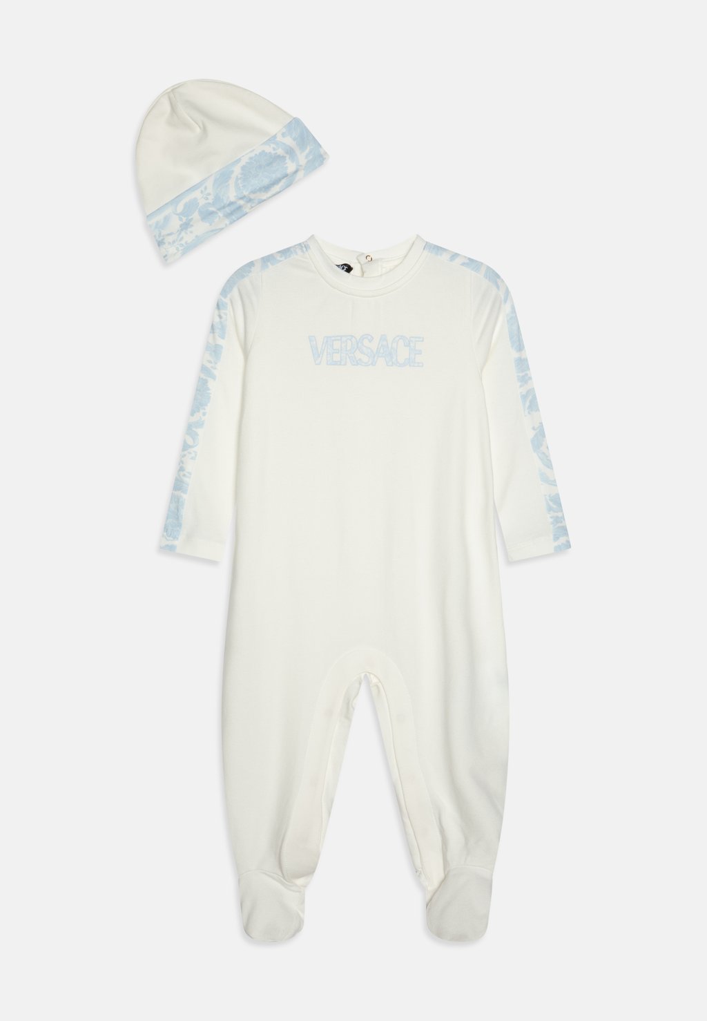 Подарок на рождение BAROCCO KIDS LOGO PRINT UNISEX Versace, цвет bianco/whale blue