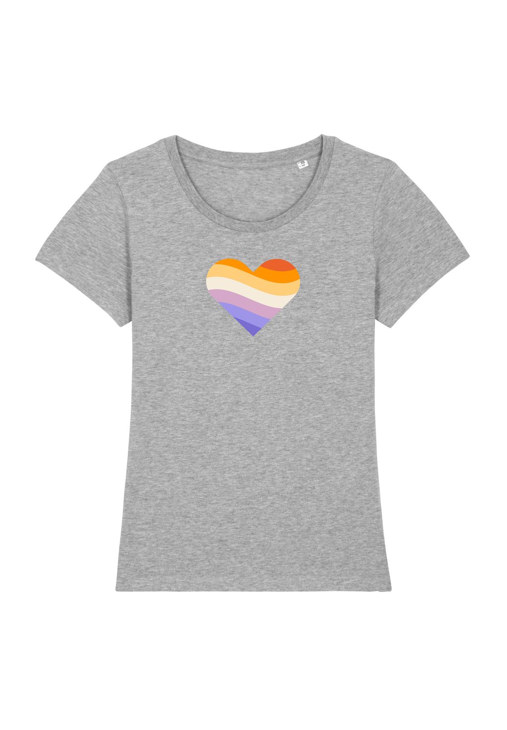 Футболка с принтом RAINBOW HEART Watapparel, цвет heather grey