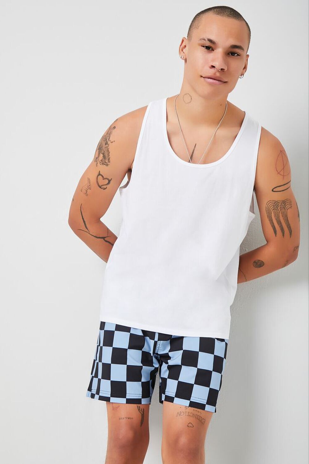 

Клетчатые плавки на шнурке Forever 21, синий
