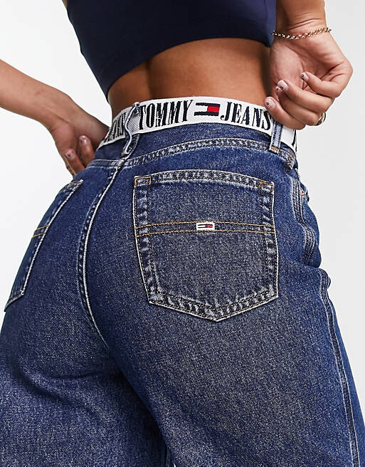 

Широкие джинсы с высокой посадкой Tommy Jeans, средней степени стирки