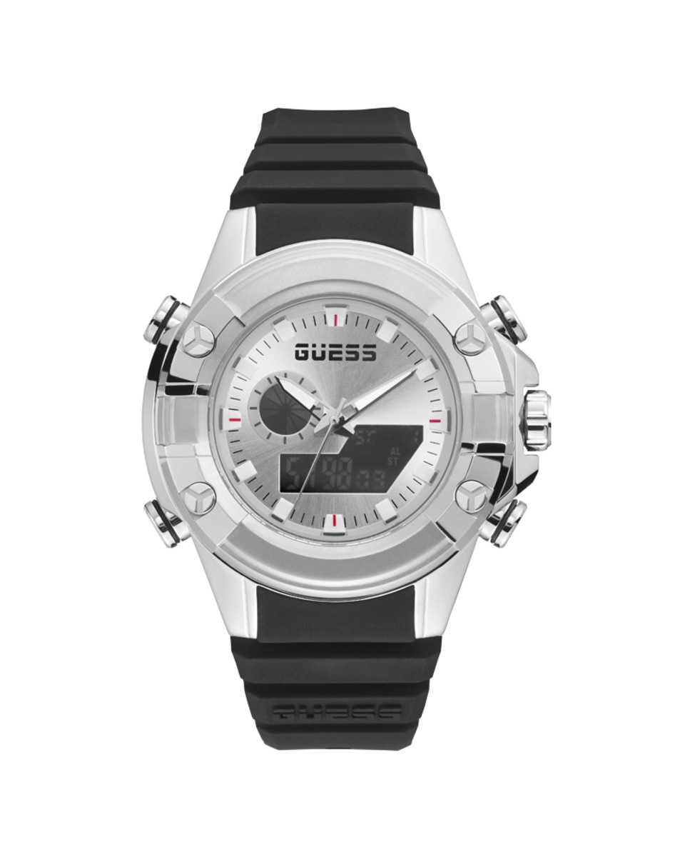 G Force GW0341G1 силиконовые мужские часы с черным ремешком Guess, черный