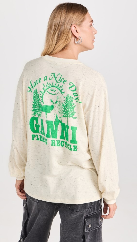 

Футболка GANNI Melange Dotted Cotton Long Sleeve