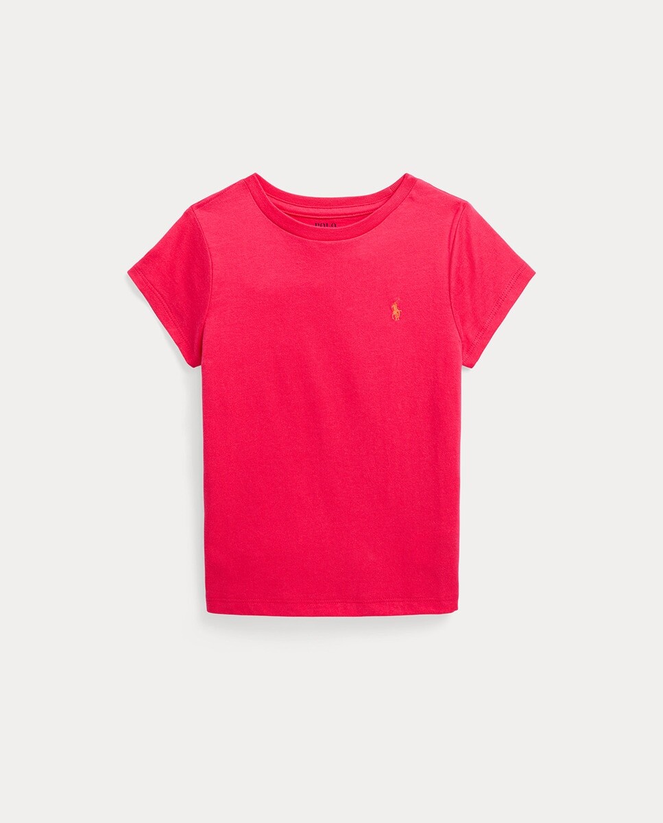 

Розовая футболка для девочки с короткими рукавами Polo Ralph Lauren, розовый