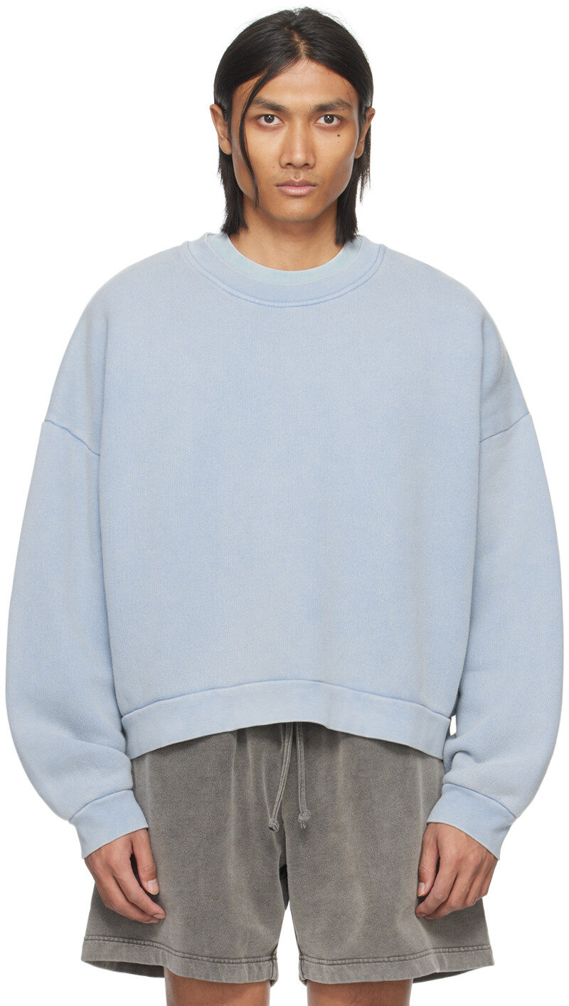 

Синий свитшот с круглым вырезом Acne Studios, цвет Old blue