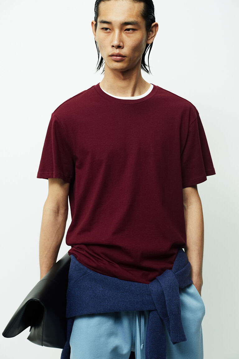 

Футболка стандартного кроя H&M, бургундия