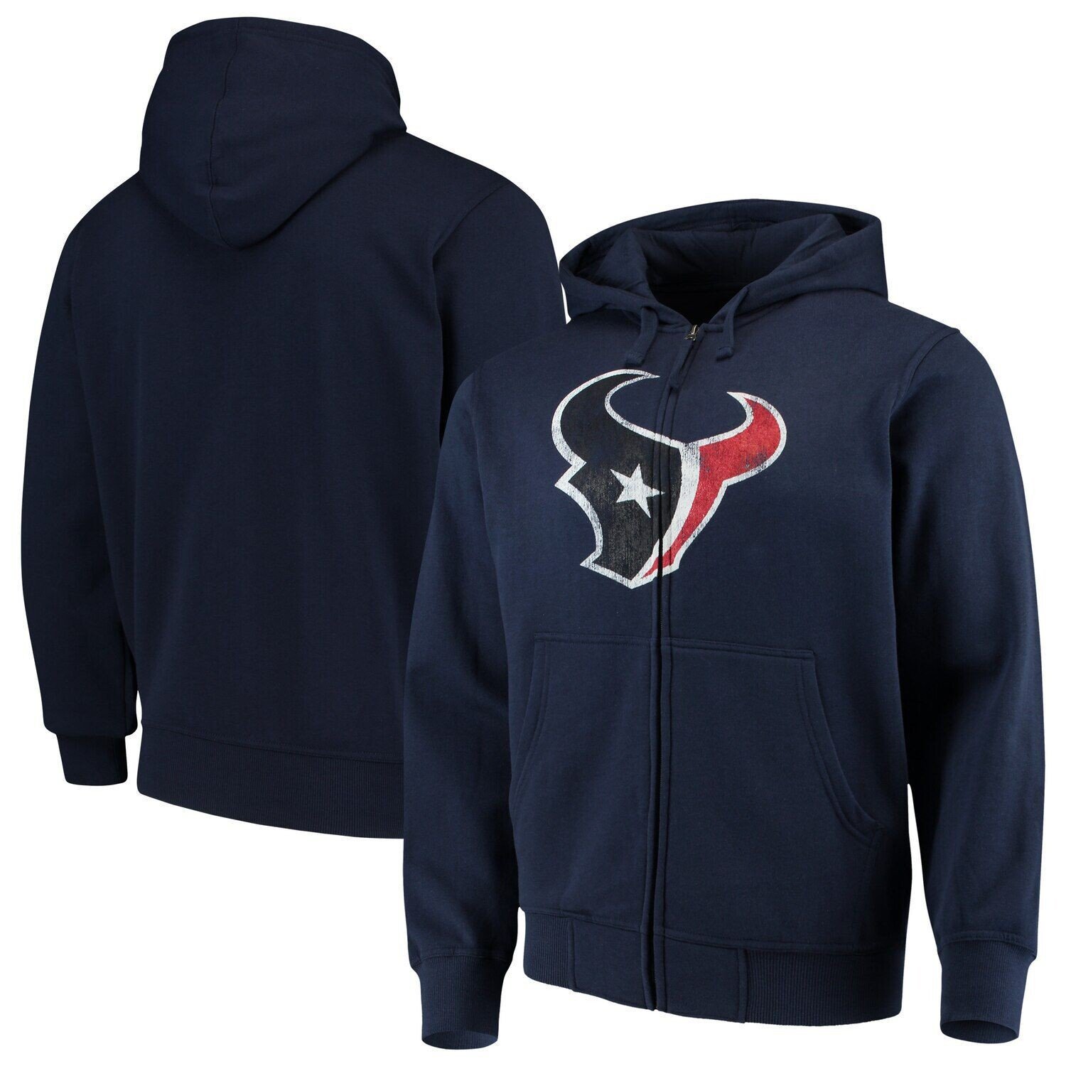 

Мужская толстовка с молнией во всю длину и логотипом G-III Sports by Carl Banks Navy Houston Texans Primary Logo Starter