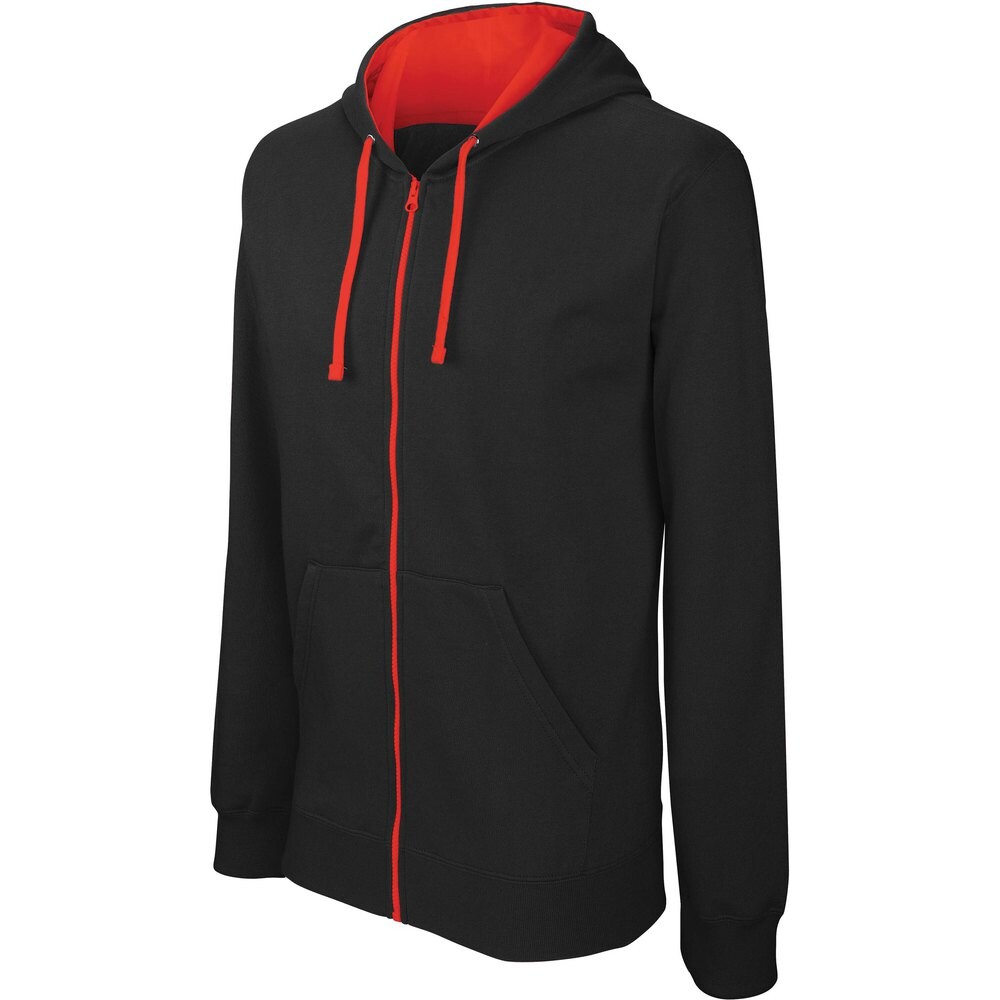 

Толстовка Kariban Hooded With Zip Contrastée, черный
