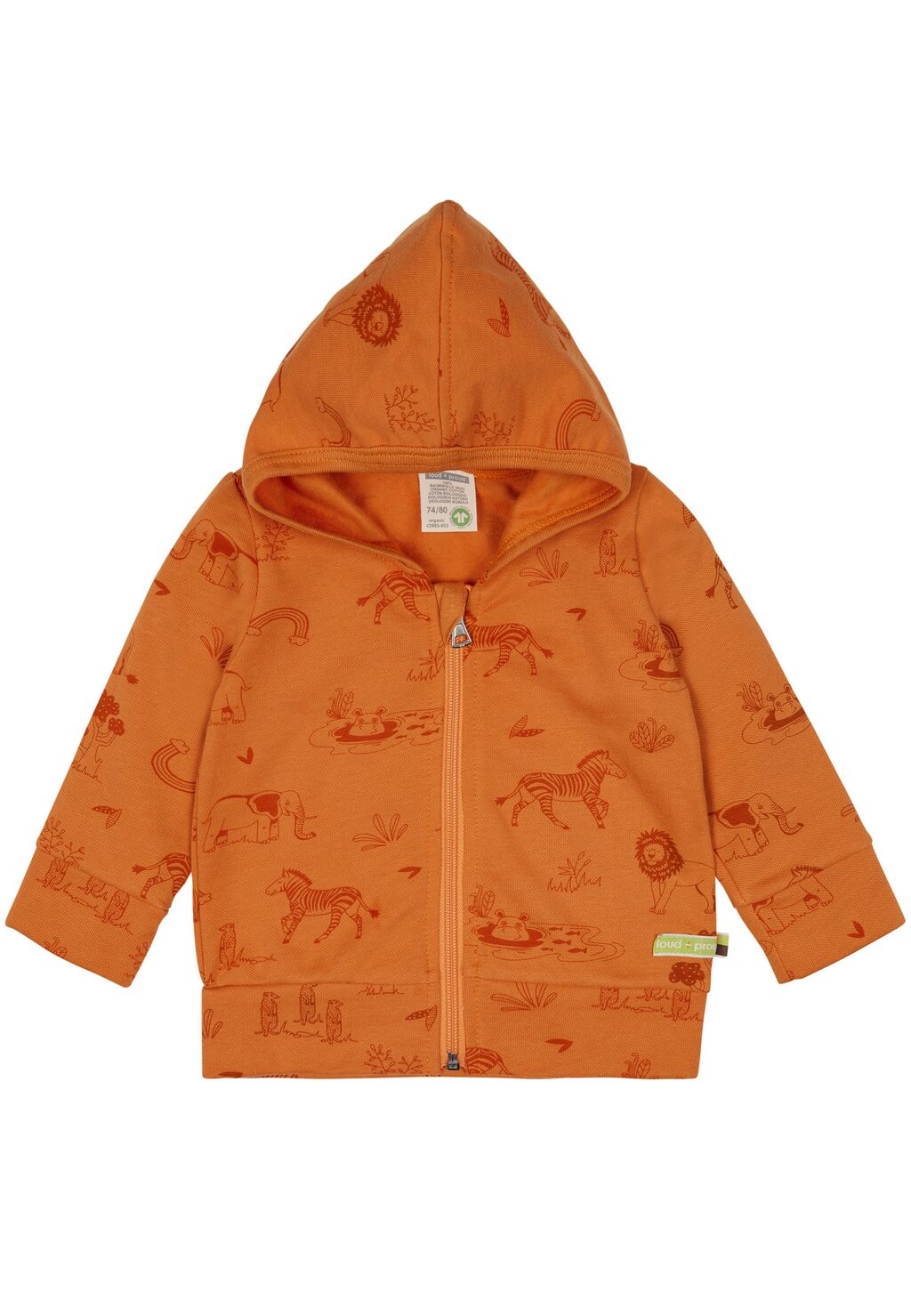 

Толстовка на молнии Mit Kapuze loud + proud, цвет orange
