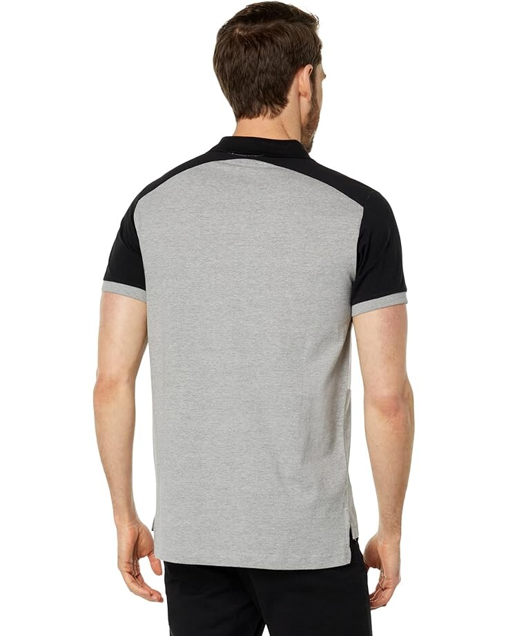

Поло U.S. POLO ASSN. Slim Fit Chest Stripe Color-Block Polo, цвет Heather Grey/Black