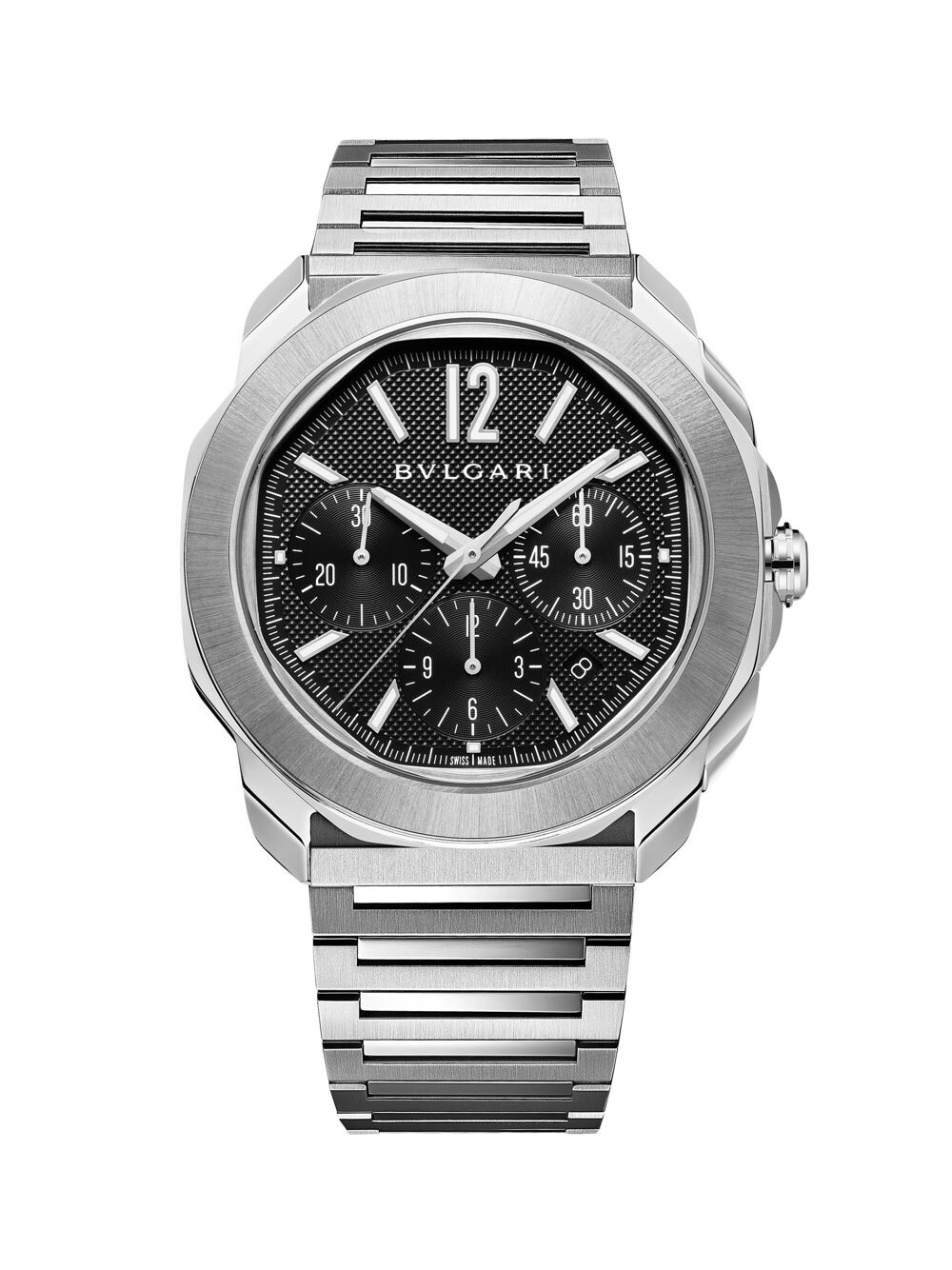 

Часы-браслет Octo Roma с хронографом из нержавеющей стали BVLGARI, черный