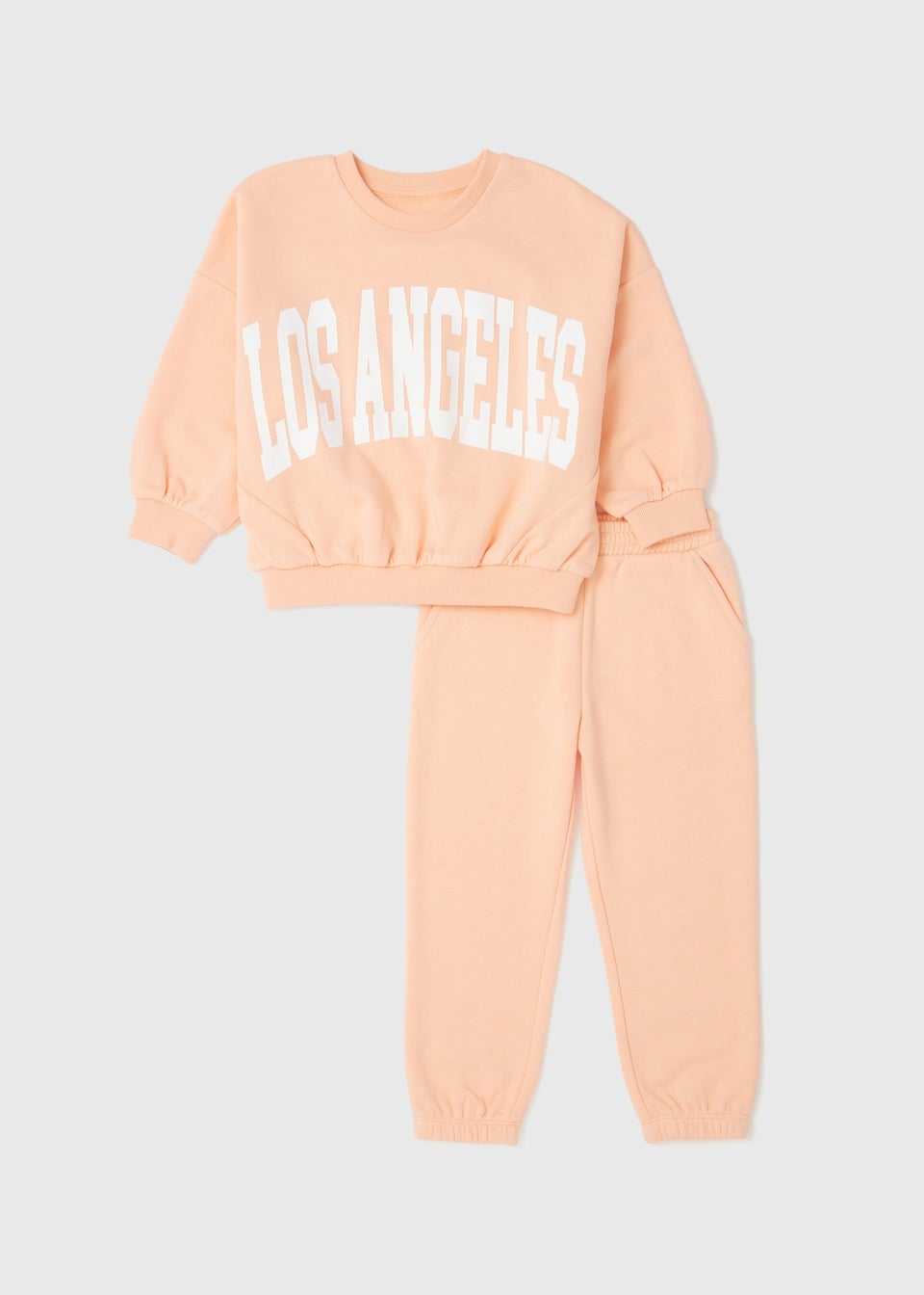 Розовый комплект из спортивных штанов и толстовки Los Angeles для девочек (1–7 лет), абрикосовый толстовка zara kids flocked los angeles серый