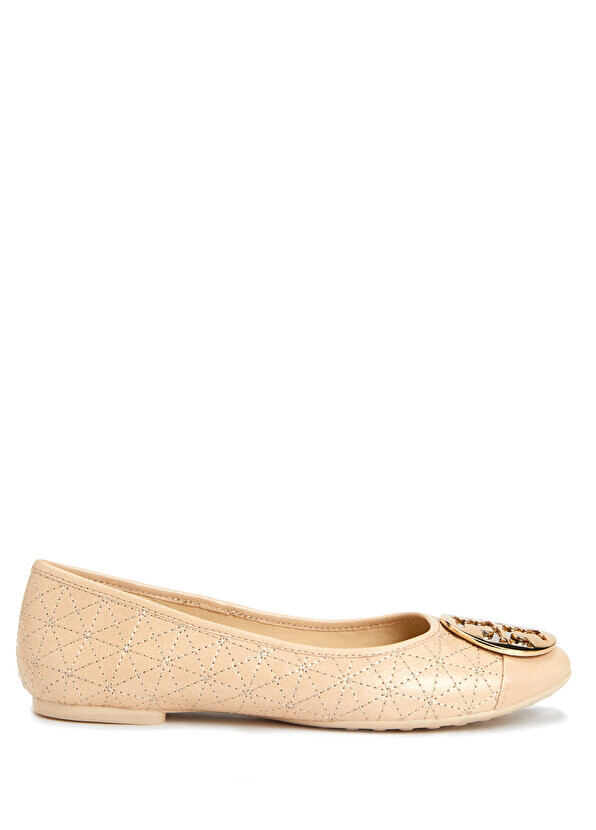 

Кожаные балетки с кремовым логотипом Tory Burch