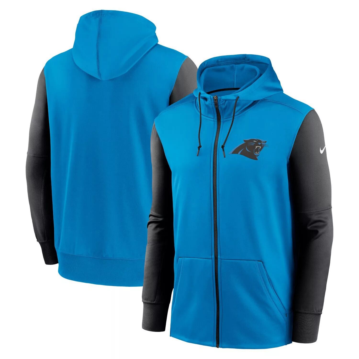 

Мужская синяя толстовка с молнией во всю длину Carolina Panthers Performance Nike, Синий