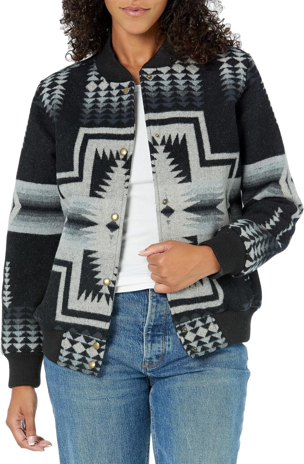 

Куртка Jacquard Bomber Pendleton, цвет Harding Black