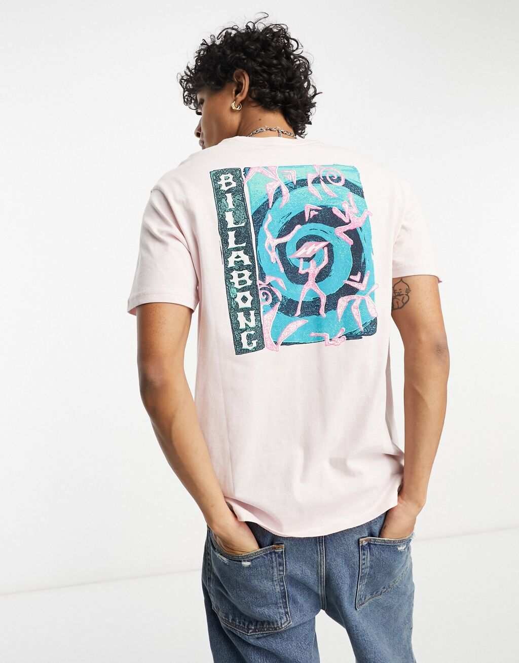 

Бледно-розовая футболка со спиралью Billabong, Розовый