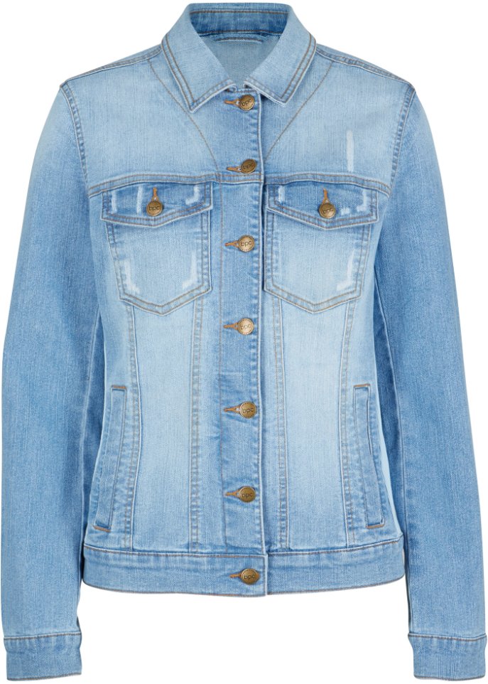 цена Джинсовая куртка с ребристыми вставками по бокам Bpc Bonprix Collection, синий