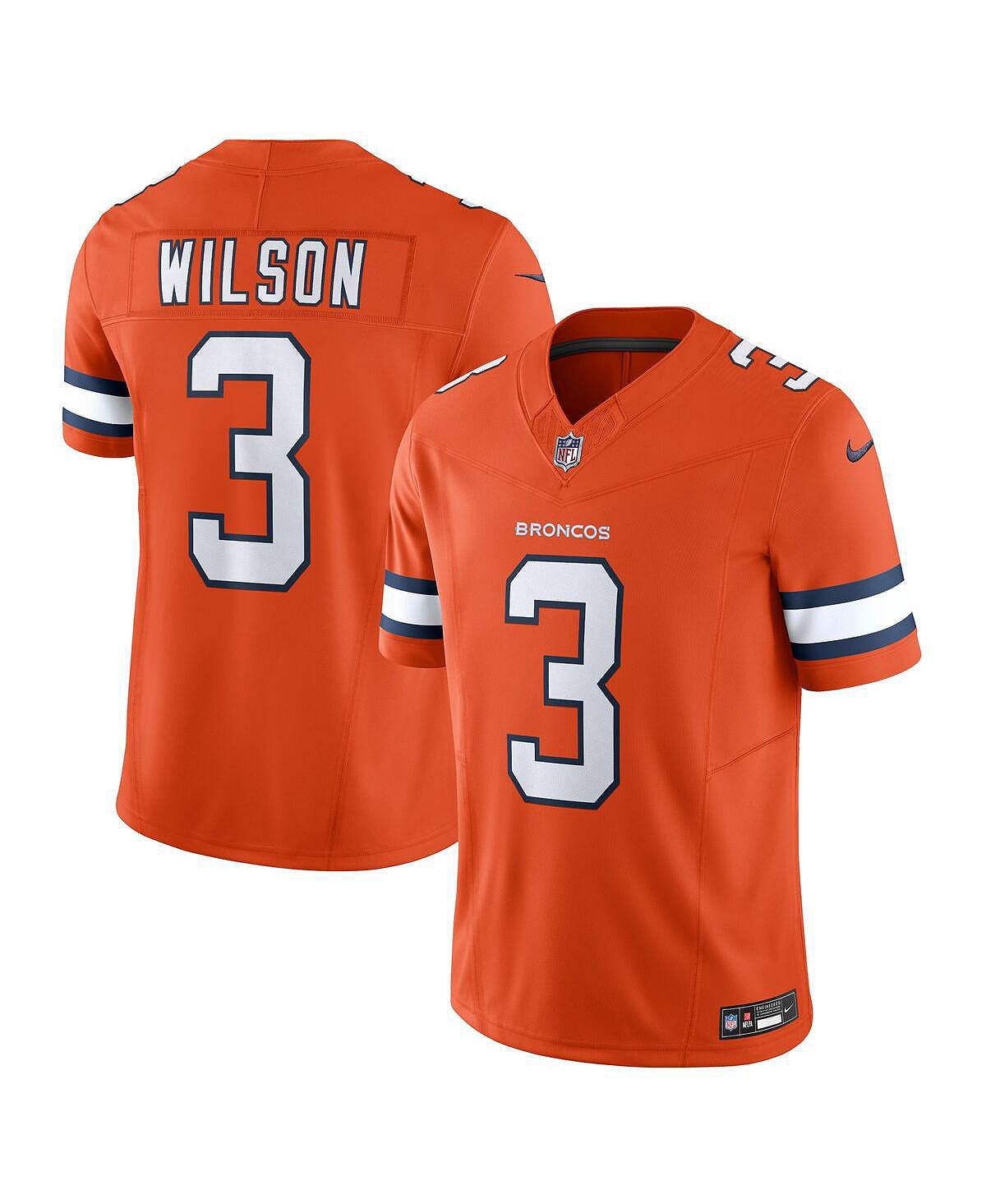 Мужские кроссовки Russell Wilson Orange Denver Broncos Vapor F.U.S.E. Ограниченный Джерси Nike