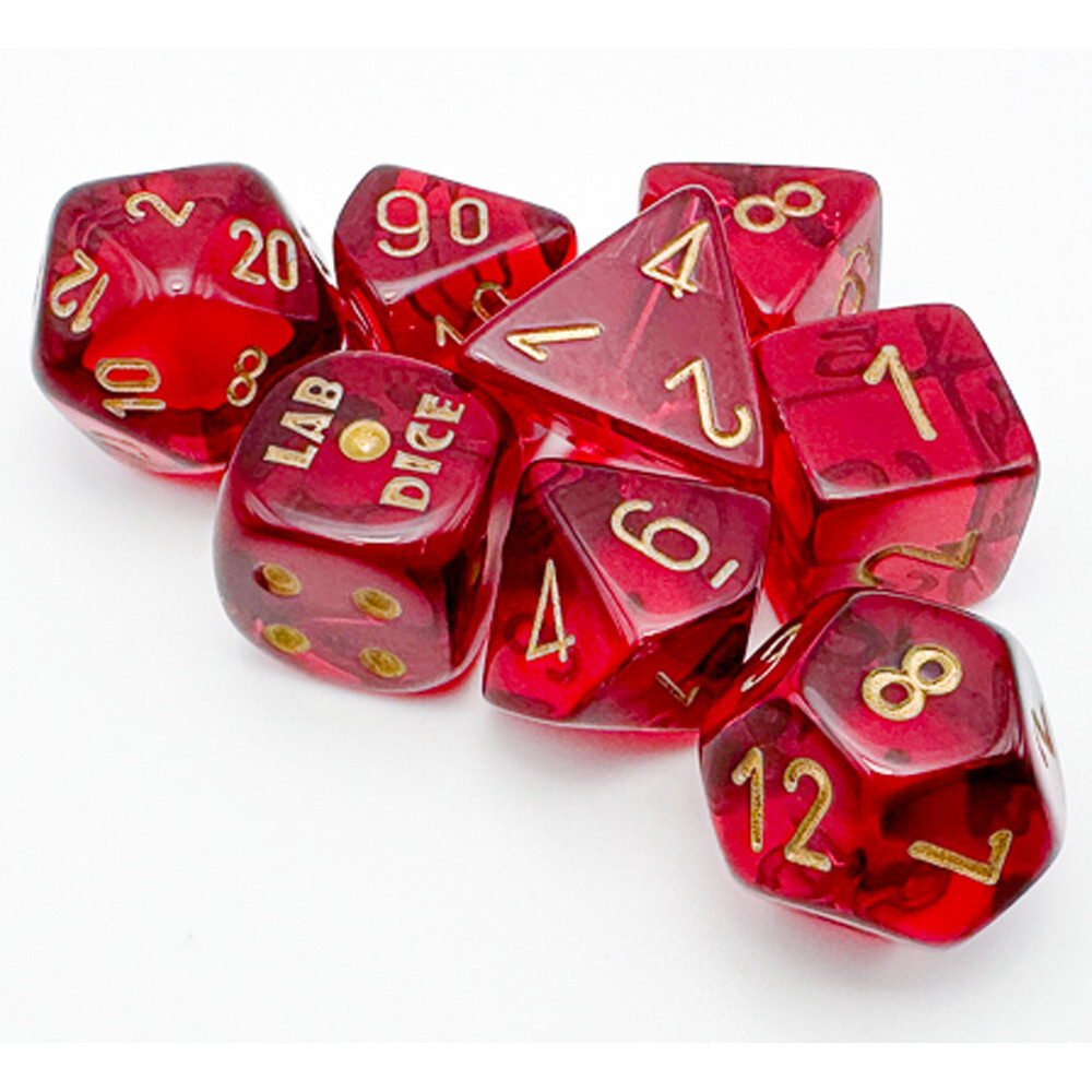 

Аксессуары Chessex Chessex Lab Polyhedral Dice Set: Translucent - Crimson/Gold (8)