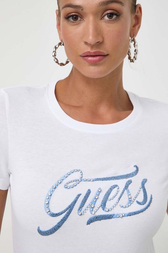 

Хлопковая футболка Guess, белый