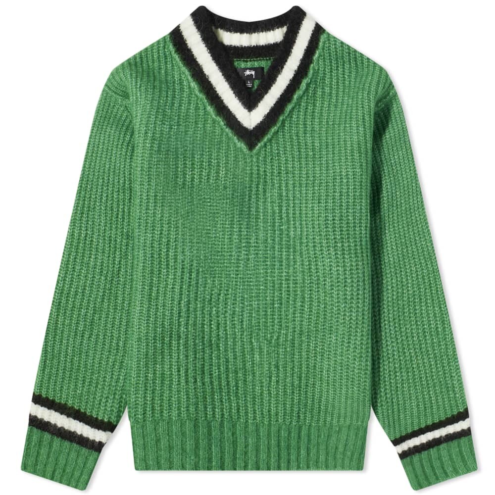 

Теннисный свитер Stussy из мохера, зеленый