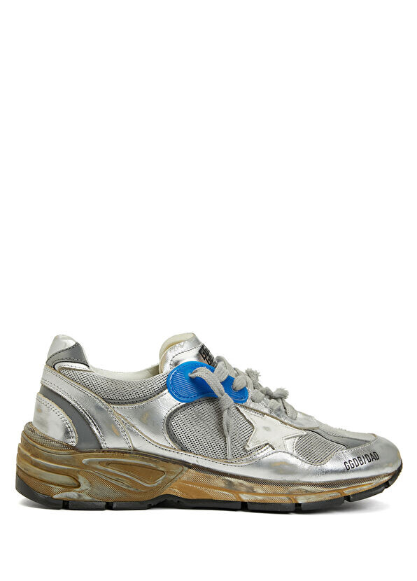 

Dad серебристые женские кожаные кроссовки Golden Goose, серебряный
