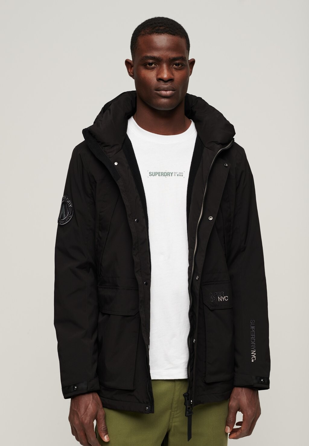 

Зимнее пальто CITY HOODED Superdry, черный