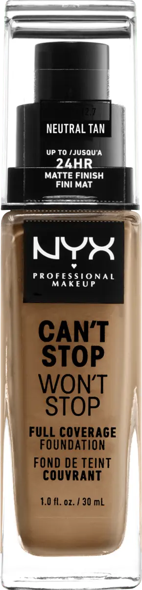 

Тональный крем Can't Stop Won't Stop 24-часовой нейтральный загар 12.7 30мл NYX PROFESSIONAL MAKEUP