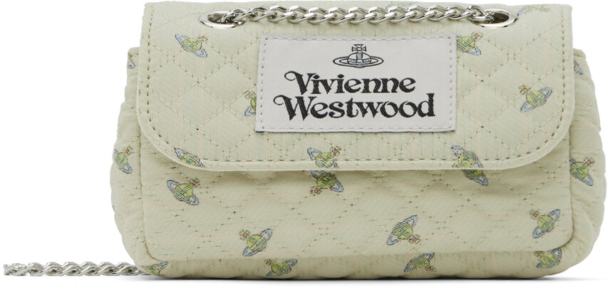 

Бежевая стеганая сумка на плечо Vivienne Westwood