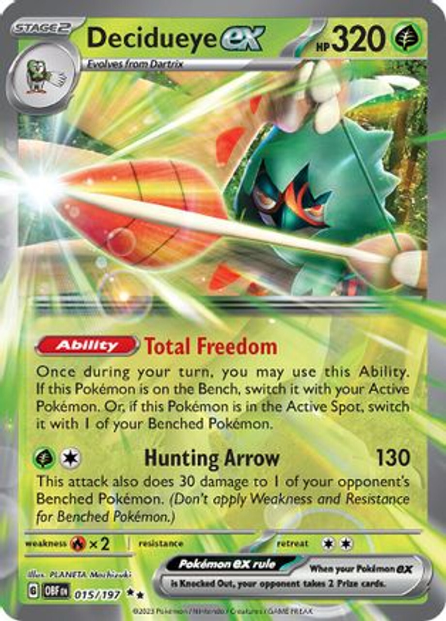 

Карточная игра Decidueye ex 15 - SV03 Obsidian Flames Holofoil