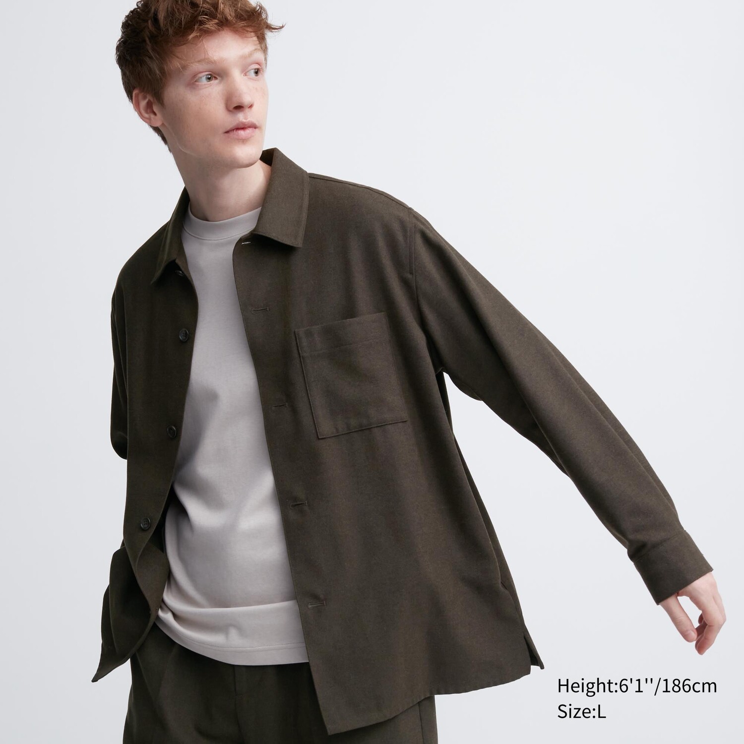 

Рубашка из матового твила Uniqlo, коричневый