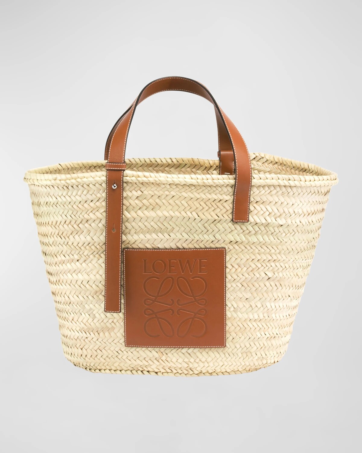 

Сумка-корзина из пальмового листа с кожаными ручками Loewe, цвет Tan