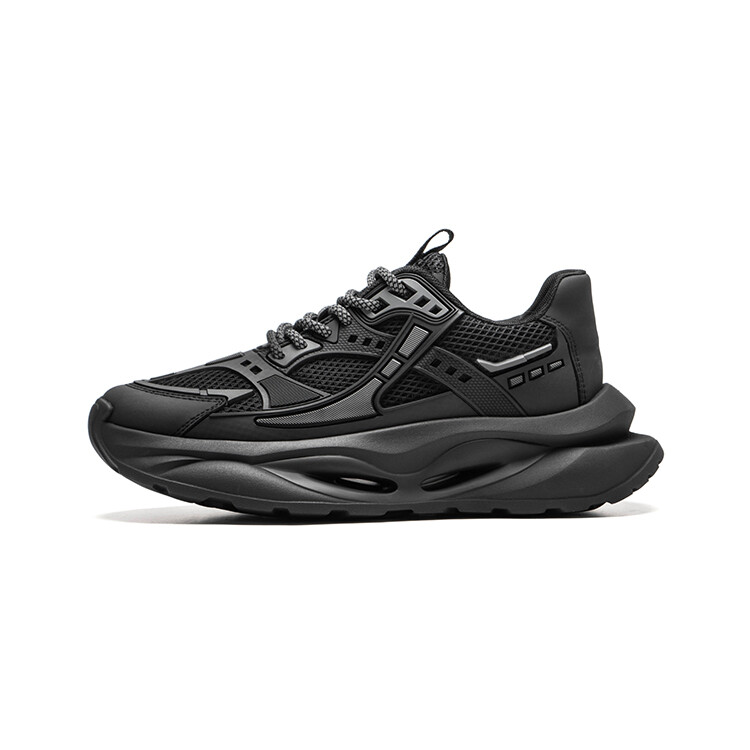 

Кроссовки мужские толстые низкие Meixi, цвет Black Gray
