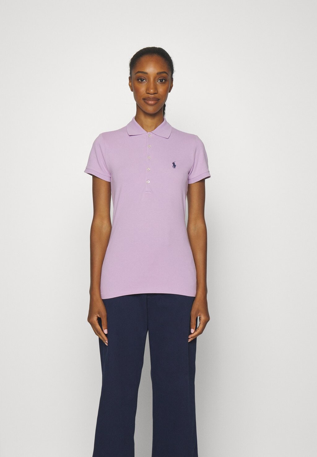 

Рубашка-поло JULIE SLIM SHORT SLEEVE Polo Ralph Lauren, светло-лиловый