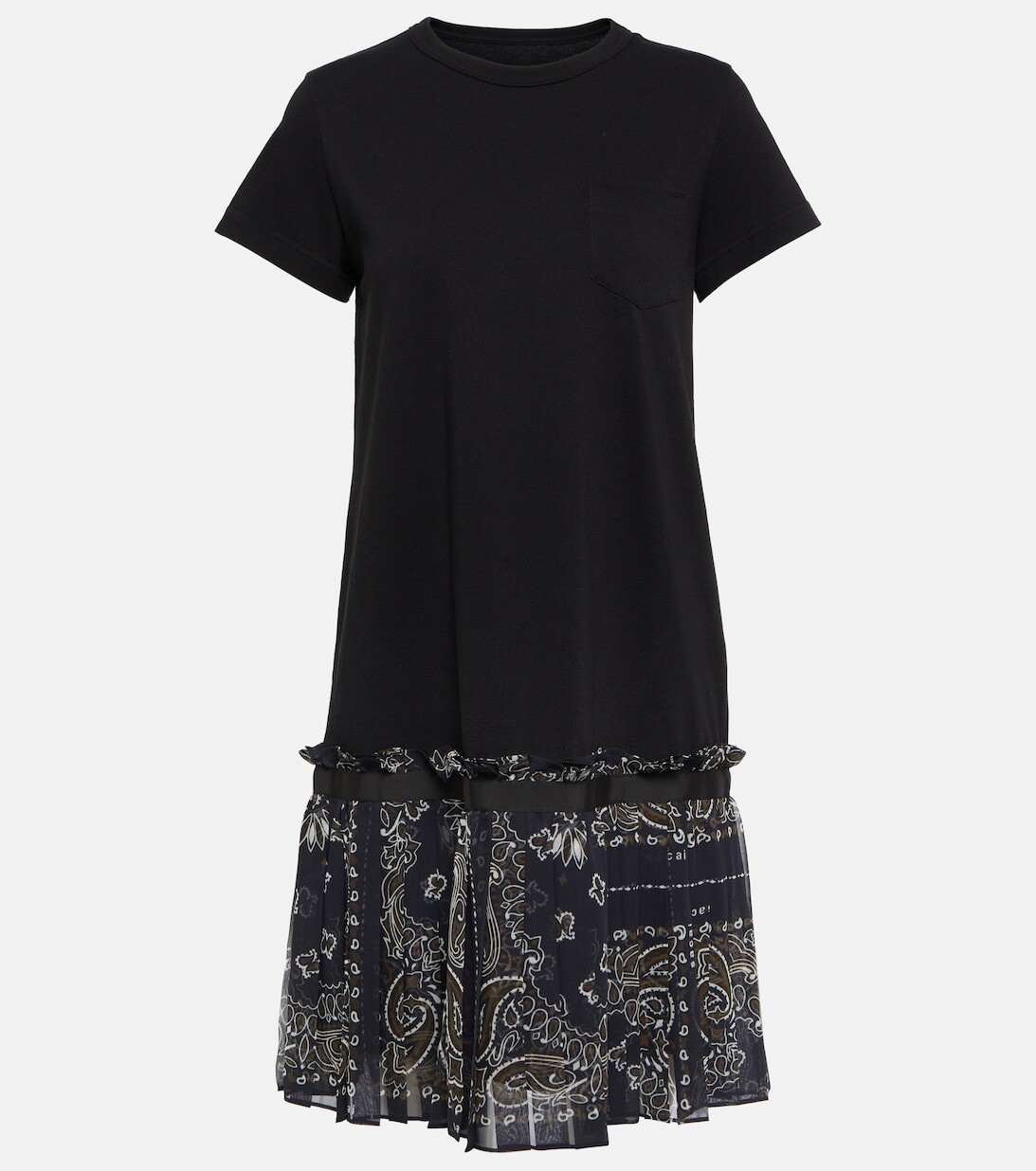 

Свободное платье из смесового хлопка SACAI, черный