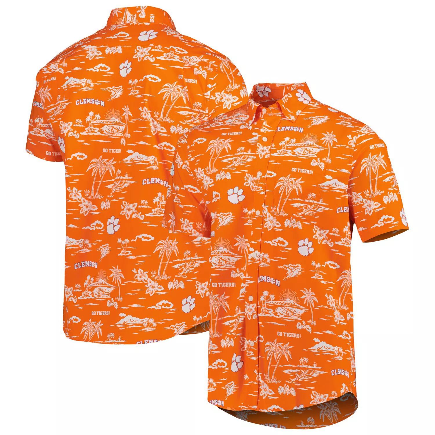 Мужская классическая рубашка на пуговицах Reyn Spooner оранжевая Clemson Tigers