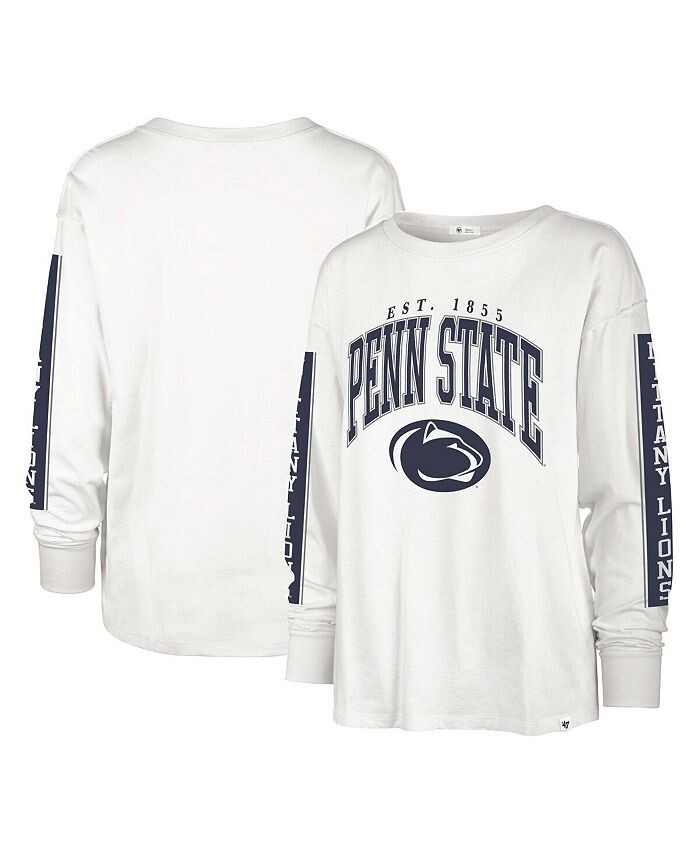 

Женская белая рваная футболка с длинными рукавами Penn State Nittany Lions Statement SOA 3-Hit '47 Brand, белый