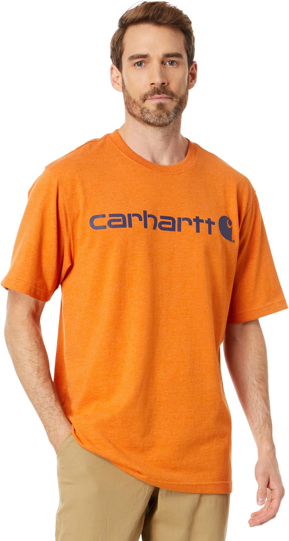 Футболка с фирменным логотипом (S/S) Carhartt, цвет Marmalade Heather футболка с фирменным логотипом s s carhartt цвет marmalade heather