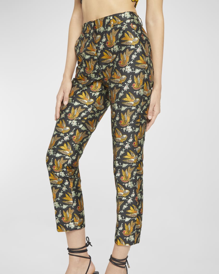 

Жаккардовые брюки прямого кроя с птицей Etro