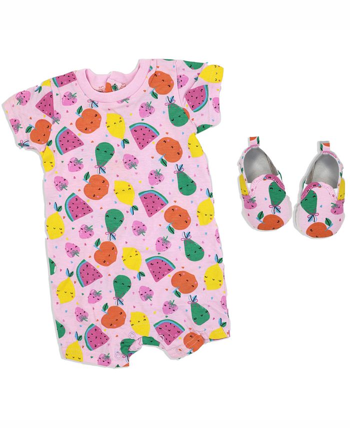 цена Комбинезон с короткими рукавами и обувь в фруктовом стиле для маленьких девочек, комплект из 2 предметов Lily & Jack, мультиколор