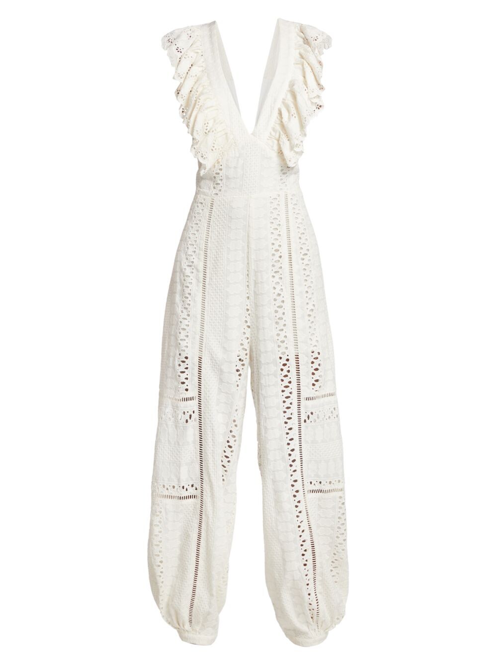 

Комбинезон с открытой спиной Mikayla с люверсами Free People, слоновая кость