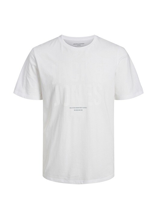 

Белая мужская футболка с круглым вырезом с принтом Jack & Jones, Белый