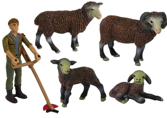 Набор фигурок: Ферма, пасущаяся овца, фермер, овечья ферма Lean Toys