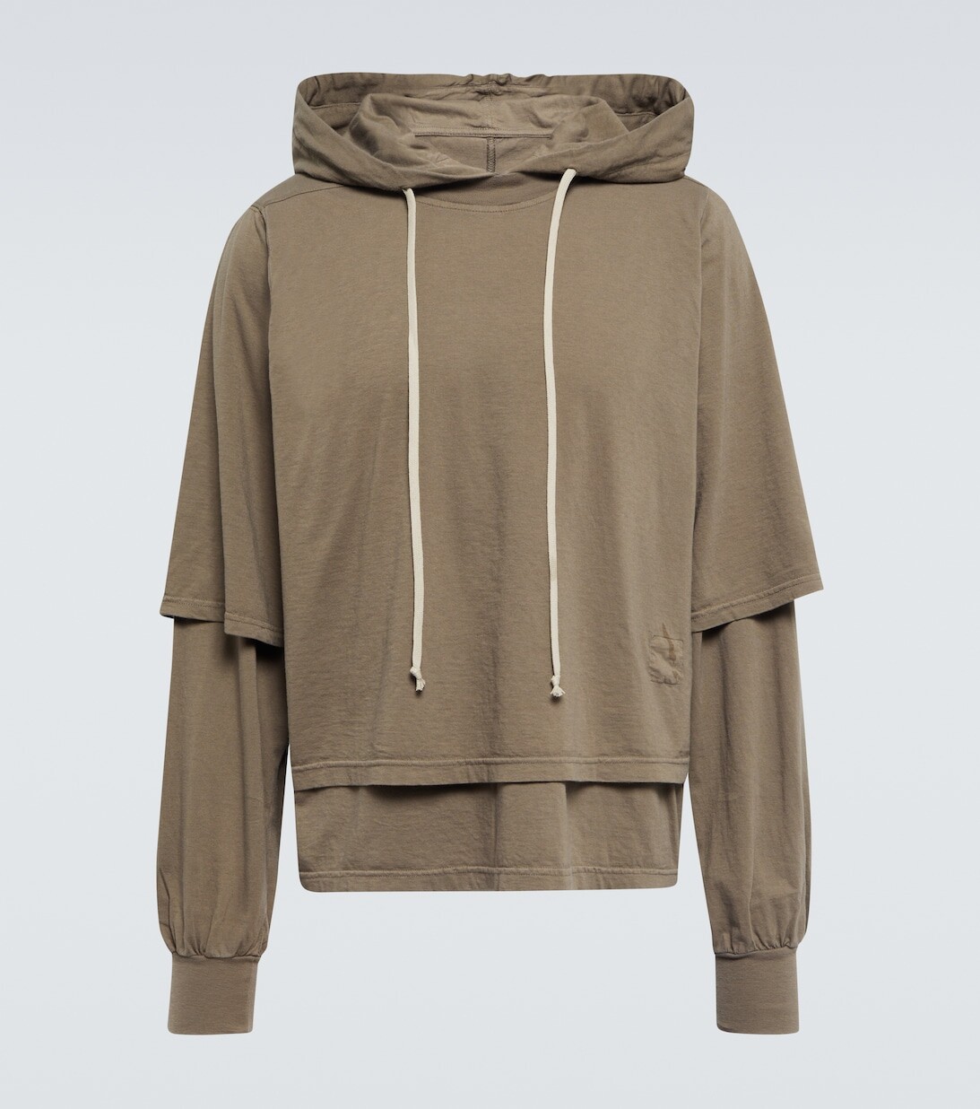 

Худи Hustler из многослойного хлопкового джерси DRKSHDW by Rick Owens, бежевый