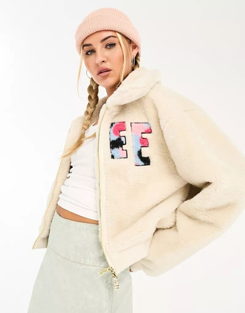 

Куртка из искусственного меха цвета слоновой кости AAPE By A Bathing Ape