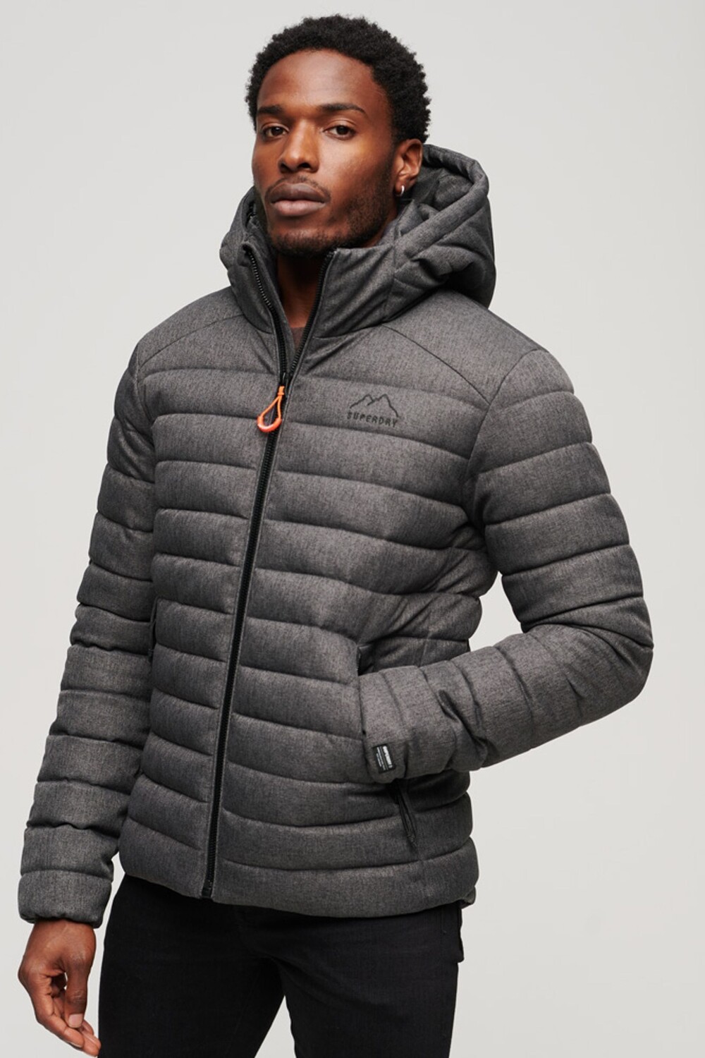 

Куртка Fuji с капюшоном и узором елочка Superdry, серый